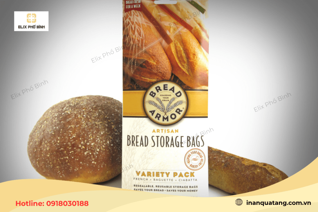 Túi giấy bánh mì thiết kế sang trọng với chất liệu dày dặn, cứng cáp