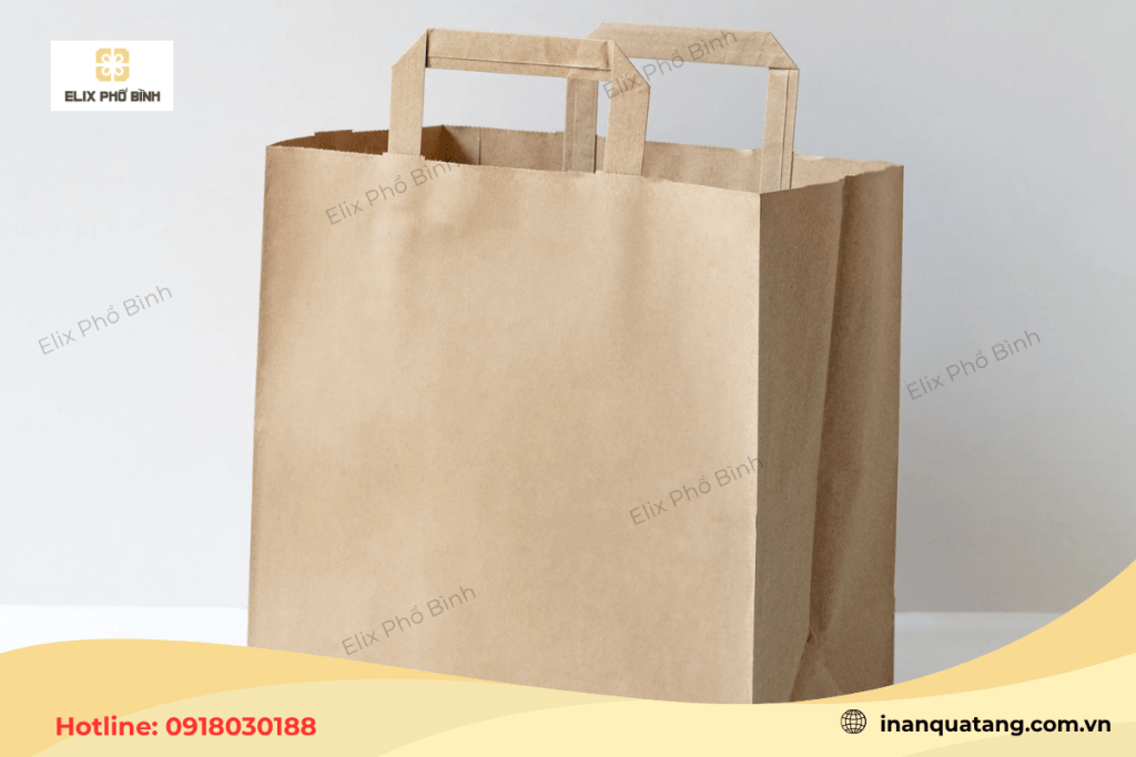 Túi giấy đựng thực ăn có quai phù hợp với sản phẩm có trọng lượng lớn