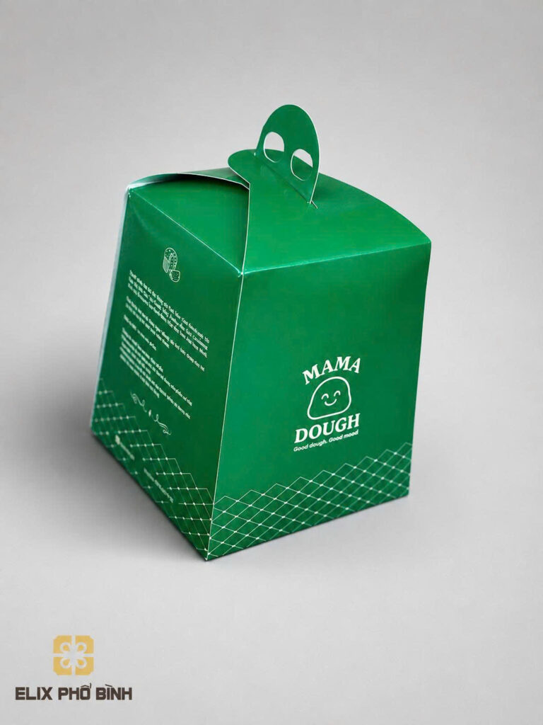 Mẫu hộp giấy đựng bánh có in logo thương hiệu