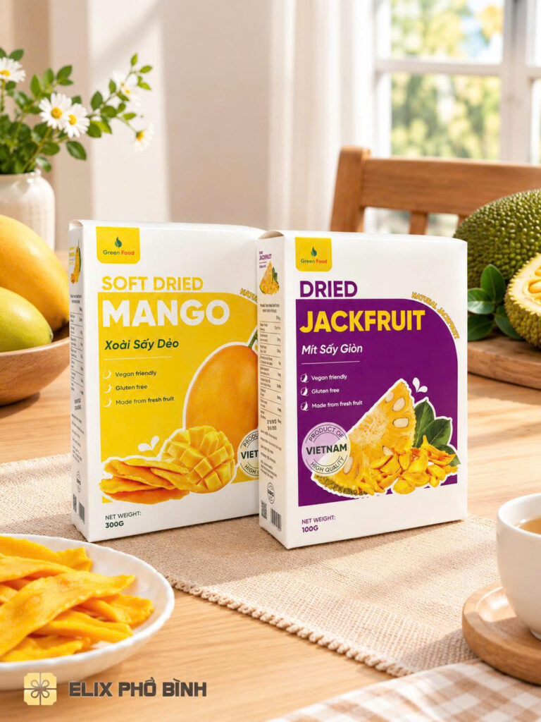 Hộp giấy đựng hoa quả sấy