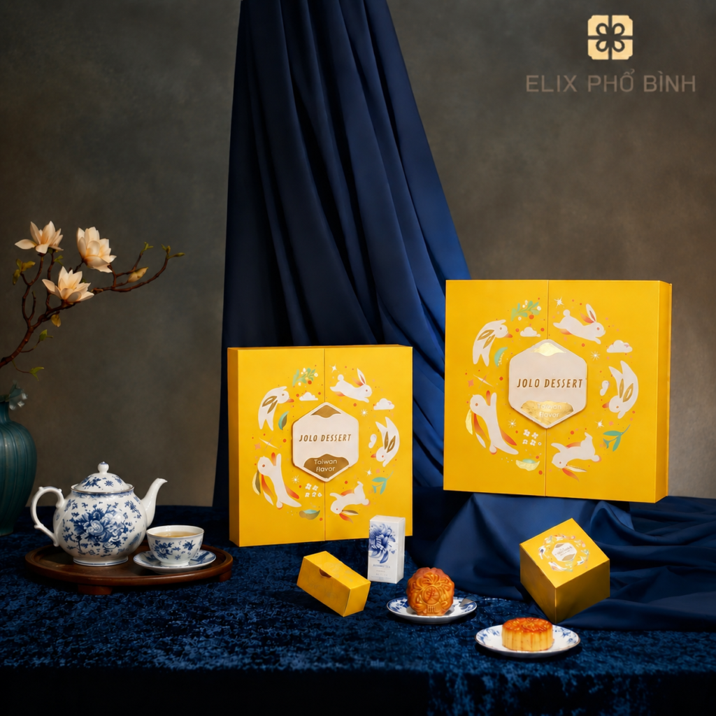 Hộp bánh trung thu thiết kế nắp 2 cánh