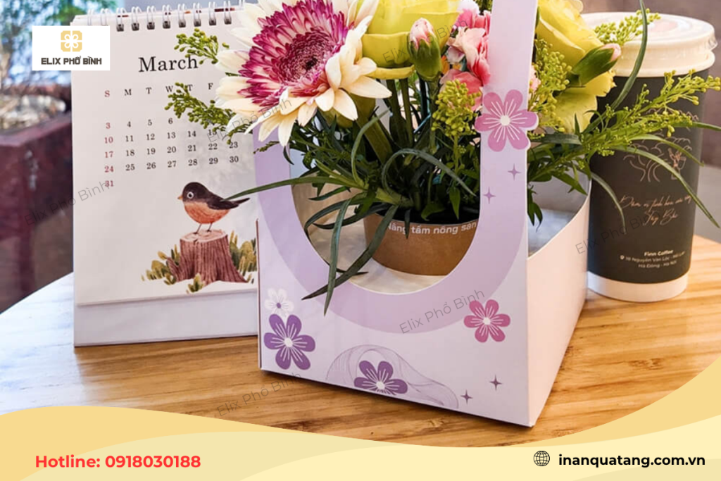 In hoạ tiết hoa văn cùng kiểu dáng độc đáo cho túi giấy đựng hoa 