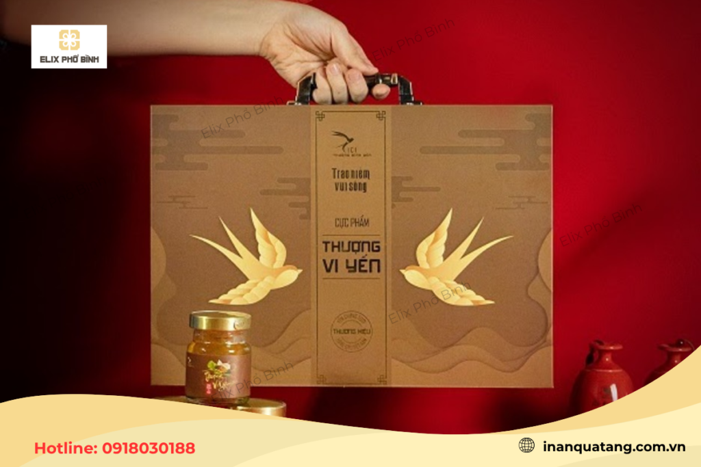 Mẫu hộp đựng yến sào được làm bằng chất liệu carton lạnh