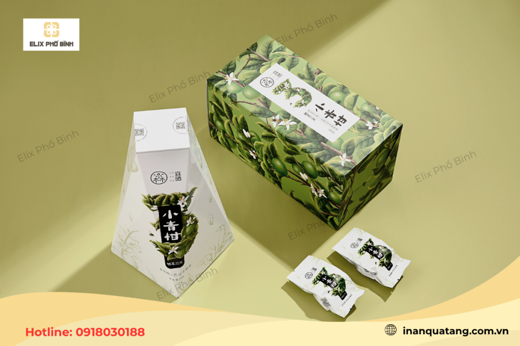 Mẫu hộp giấy đựng trà được thiết kế hình lục giác độc đáo